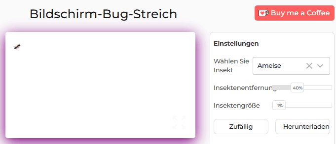 Fehler im Einstellungsfenster des Bildschirmstreich-Tools