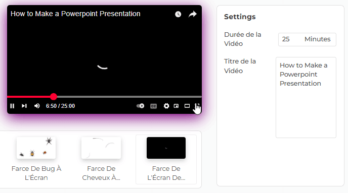 Fonctionnalités de notre écran de chargement YouTube
