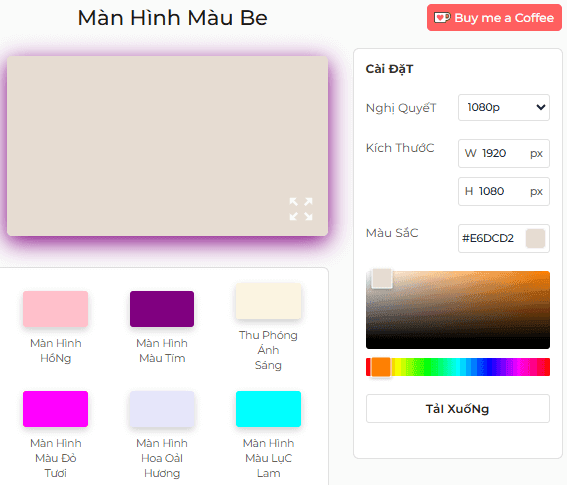 Cách sử dụng công cụ màn hình màu be