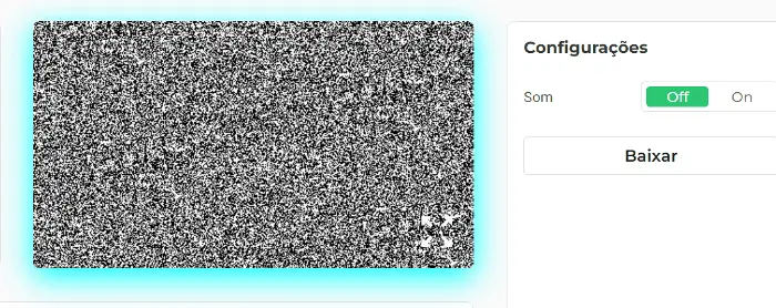 Painel de configurações de tela de ruído estático de TV