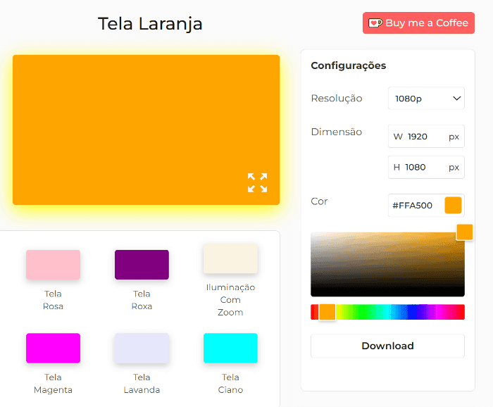 Como usar a tela laranja