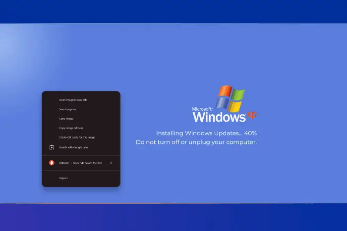Sahte Windows XP Güncellemesini Algılamak İçin Tarayıcı Bağlam Menüsü