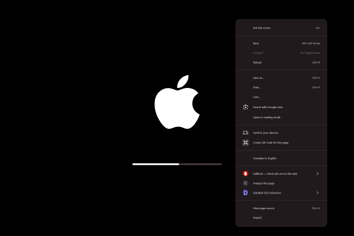 Sprawdź menu kontekstowe przeglądarki, aby wykryć fałszywą aktualizację systemu Mac OS X