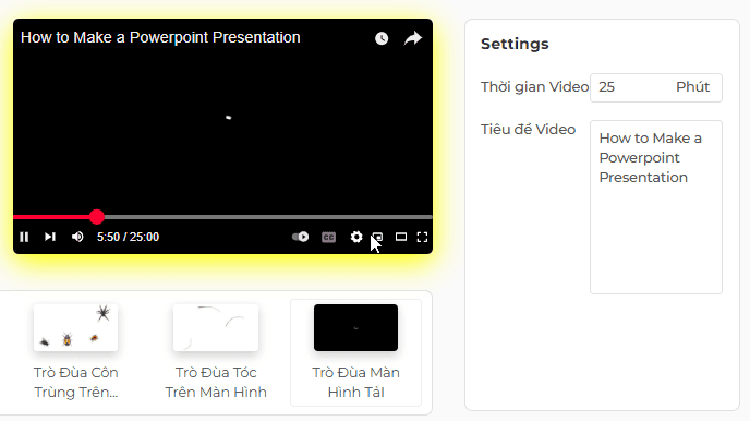 Các tính năng của màn hình tải YouTube của chúng tôi