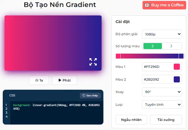 Hướng dẫn sử dụng Trình tạo nền chuyển màu của chúng tôi
