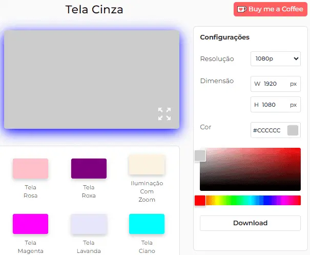 Como usar a tela cinza
