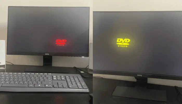 Visualizzazione del logo DVD nostalgico e rimbalzante per schermi inattivi